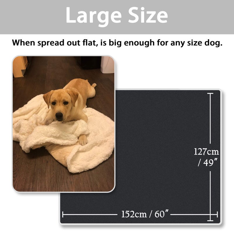 Kritter Planet Dog Blankets for Large Dogs, Soft Fluffy Fleece Pet Blankets for Couch, Sofa, Dog Beds, Car Seats, Creat, Washable, 50x60 inches, Black - Image 4